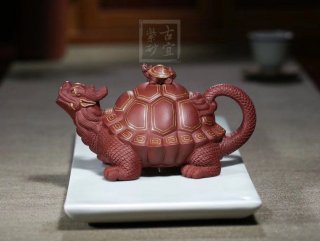 《金龜出?！芬伺d紫砂壺高級工藝美術師純手工底槽青創新壺茶壺紫砂茶具