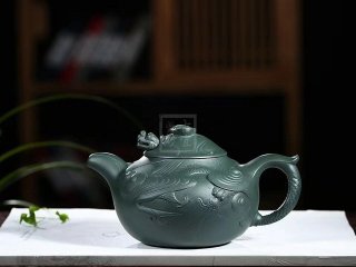 《云龍》宜興紫砂壺高級工藝美術師手工民國綠泡茶壺魚化龍茶具 《云龍》宜興紫砂壺高級工藝美術師手工民國綠泡茶壺魚化龍茶具