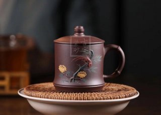 《雀竹杯》宜興紫砂壺實力派名家手工黃龍山紫泥泡茶壺茶具 《雀竹杯》宜興紫砂壺實力派名家手工黃龍山紫泥泡茶壺茶具