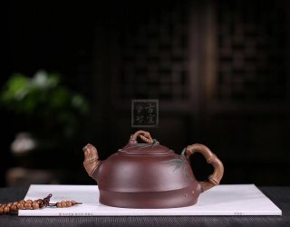 《君子竹》宜興紫砂壺工藝美術(shù)師手工紫泥泡茶壺茶具 《君子竹》宜興紫砂壺工藝美術(shù)師手工紫泥泡茶壺茶具