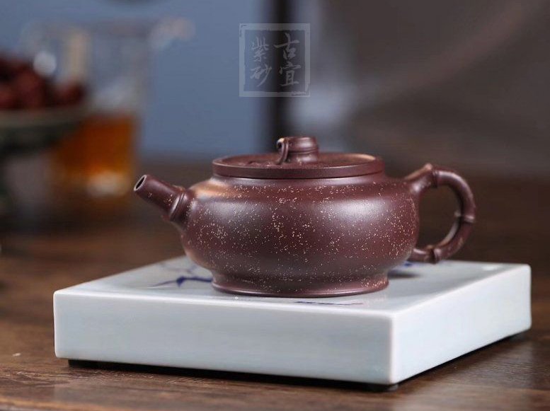 《金砂竹韻》宜興紫砂壺純手工底槽青，段泥泡茶壺